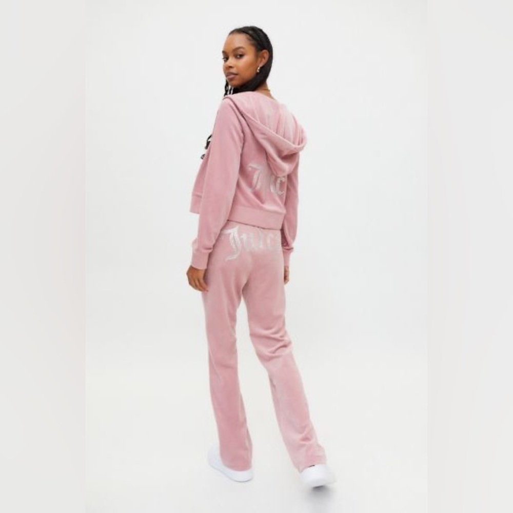 NEW SET PINK JUICY COUTURE EMBELLISHED VELOUR TRACK SET - Picture 13 of 16